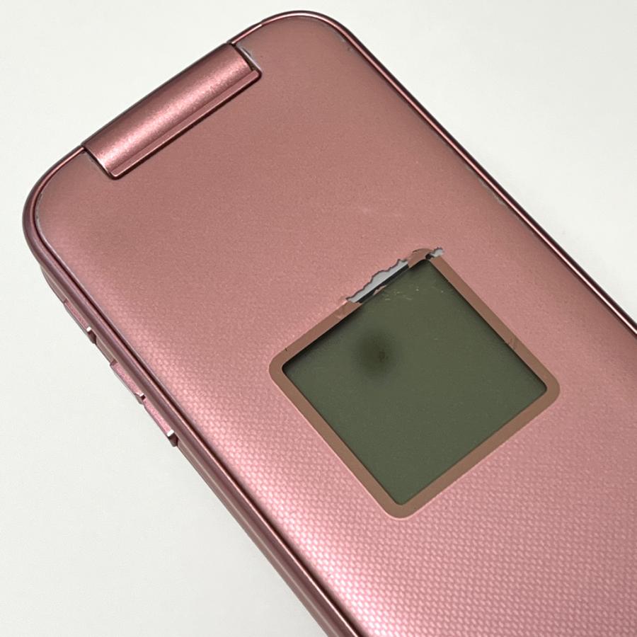 らくらくホン F-02J ドコモ SIMロック解除済 4G対応 ピンク 白ロム