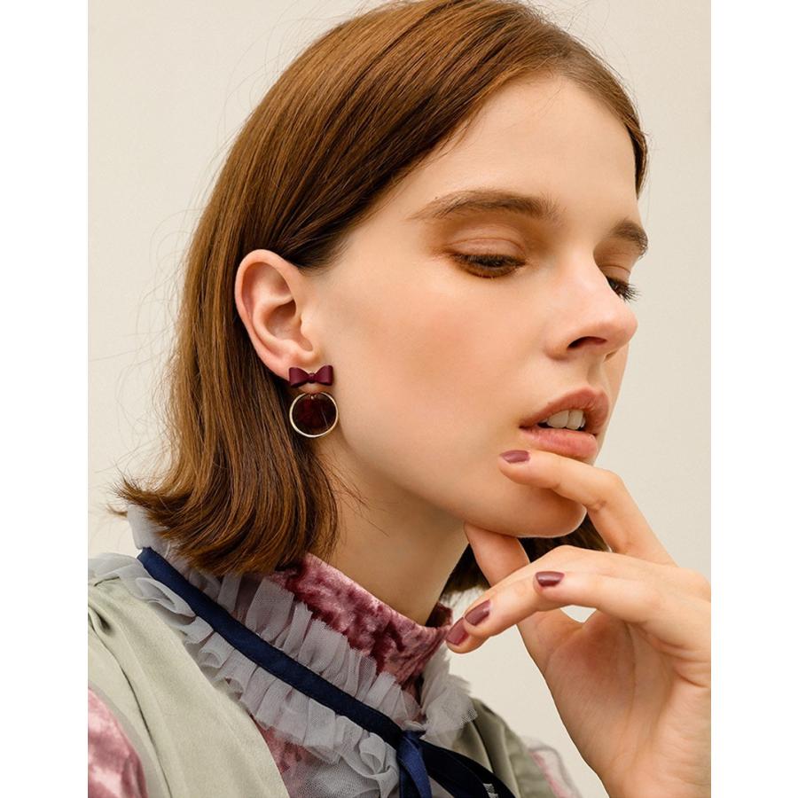 ピアス レディース ファー アクセサリー 毛球 可愛い 秋冬 ポイント 