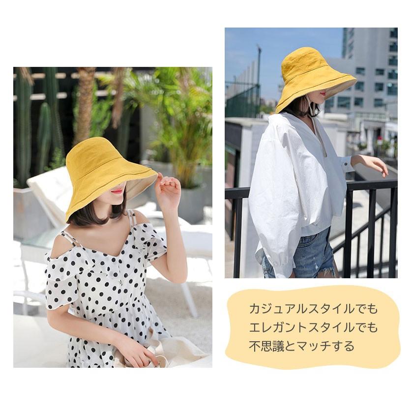 日焼け止め 両面使える つば広 UVカット UV 帽子 レディース 大きいサイズ UVハット 日よけ 折りたたみ 飛ばない 春 夏  ポイント消化 母の日 | ブランド登録なし | 02