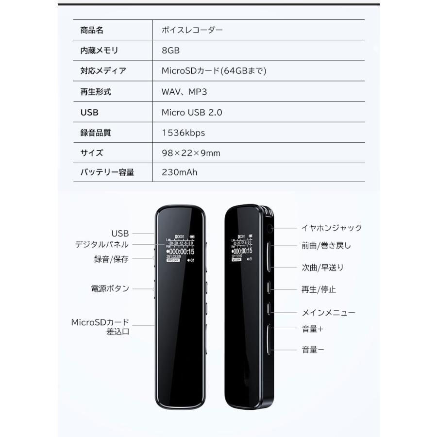 ボイスレコーダー 小型 長時間 浮気 パワハラ TFカード対応 IC ボイスレコーダー 小型 長時間 浮気 パワハラ TFカード対応 IC