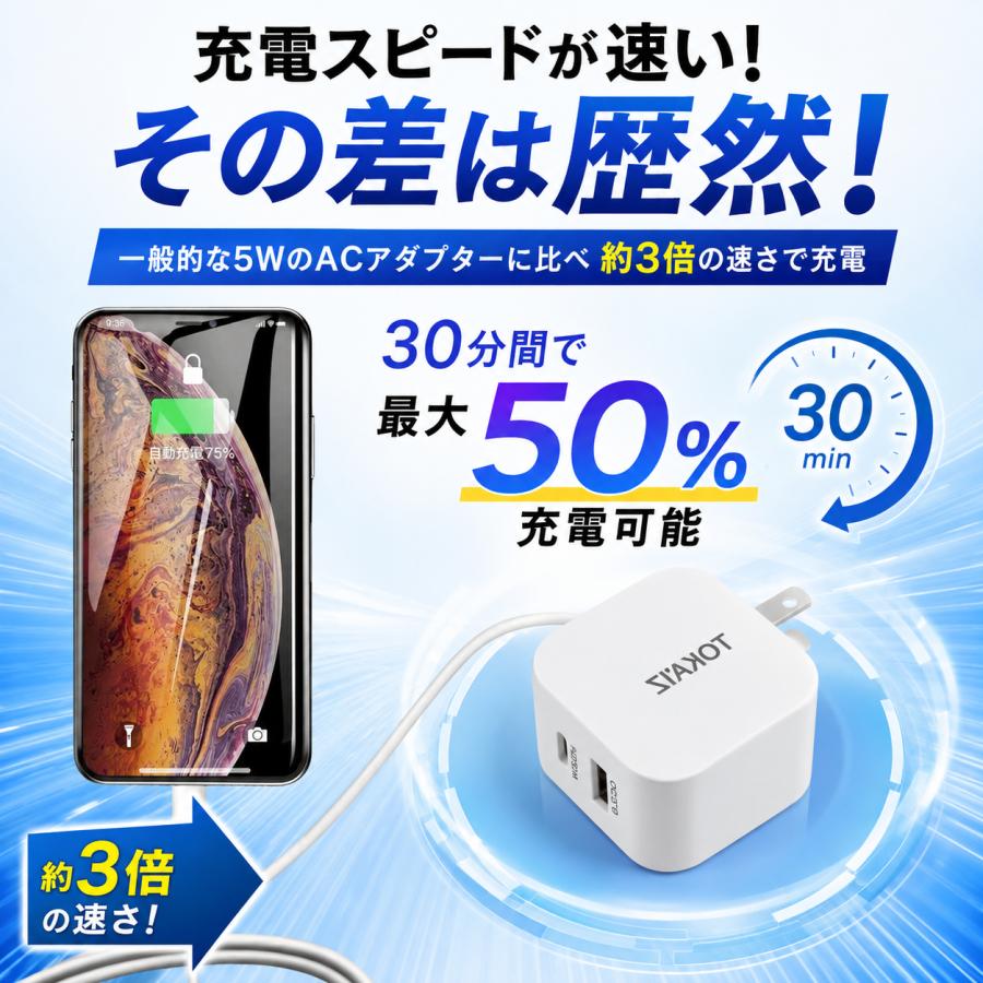 TOKAIZ（トカイズ） 日本ブランドTOKAIZ ACアダプター USB充電器 急速