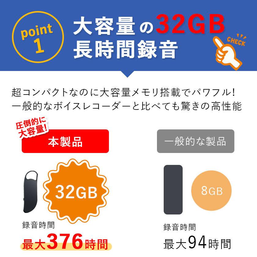 32GBメモリ搭載 ボイスレコーダー ICレコーダー 小型 高性能 長時間 キーホルダー型 録音機 ワンタッチで録音 イヤホン付き 父の日 | ブランド登録なし | 04