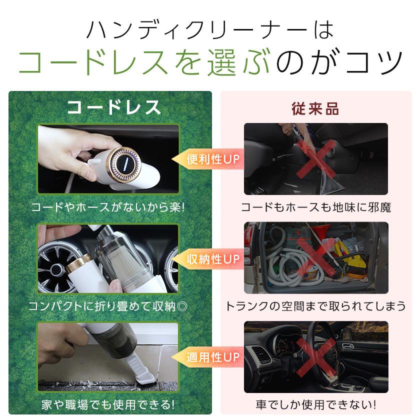 ハンディクリーナー コードレス 強力 車 充電式 usb 車載掃除機 カー