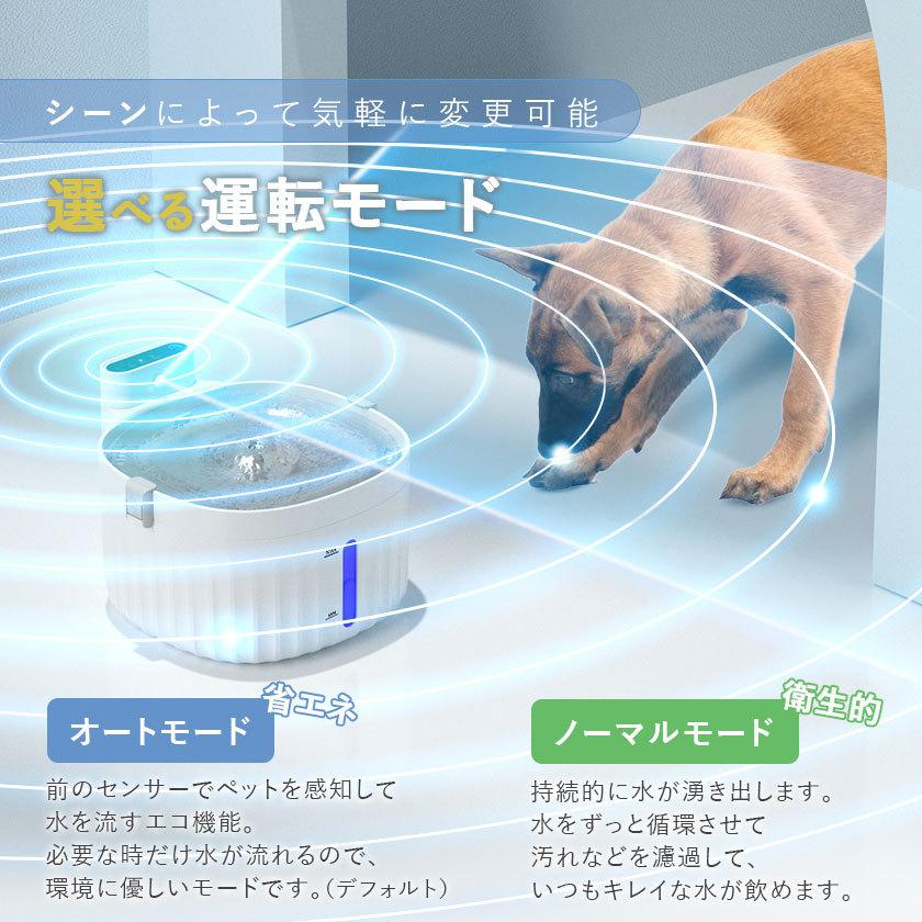 自動給水器 猫用 犬 ペット コードレス 静音 フィルター 自動ウォーター 水飲み器 ペット用品 2種類給水モード 2L大容量 循環式 猫 活性炭フィルター いぬ｜ysmya｜09