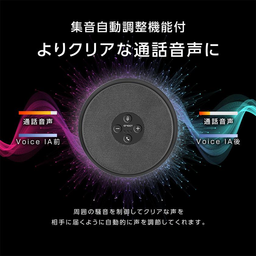 スピーカーフォン Zoom認証 360度全方向集音 会議用マイクスピーカー