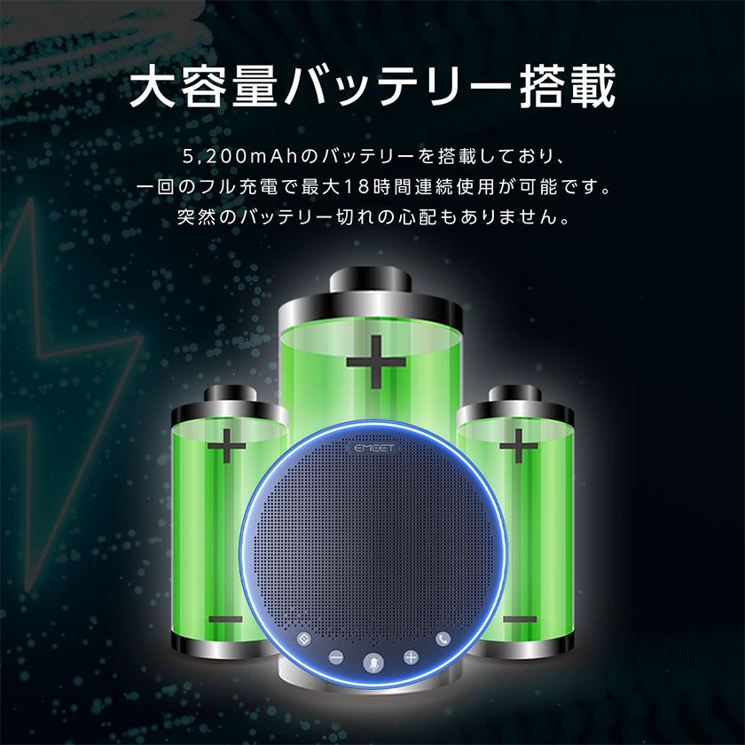 スピーカーフォン Zoom認証 360度全方向集音 会議用マイクスピーカー