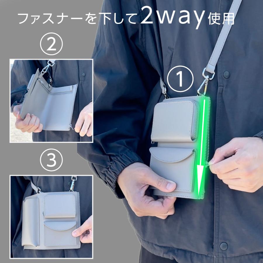 スマホショルダー スマホポシェット メンズ 縦 財布