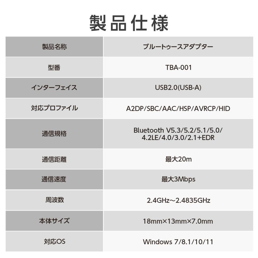 Bluetooth アダプター pc usb 爆買 まで対応 低遅延 超安定で20m長距離