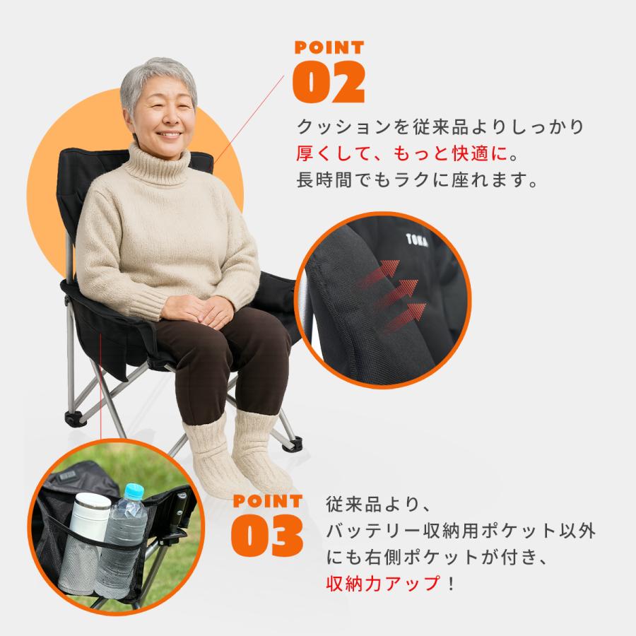 アウトドアチェア コンパクト 軽量 折りたたみ ヒーター付 折りたたみ