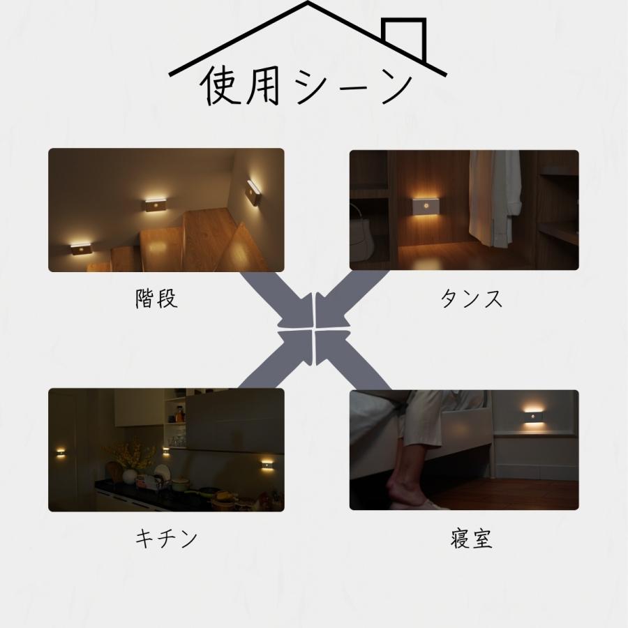 センサーライト 室内 人感 おしゃれ 充電 充電式 階段 足元ライト 人感
