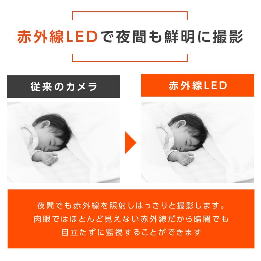 防犯カメラ 家庭用 ワイヤレス 室内 wifi ドーム型 小型 工事不要 500