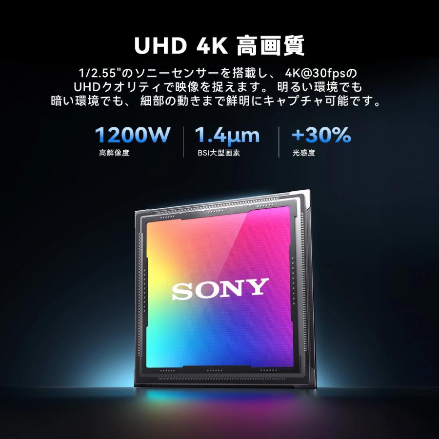 WEBカメラ 4K PTZカメラ AI自動追跡 ノイズキャンセリング マイク