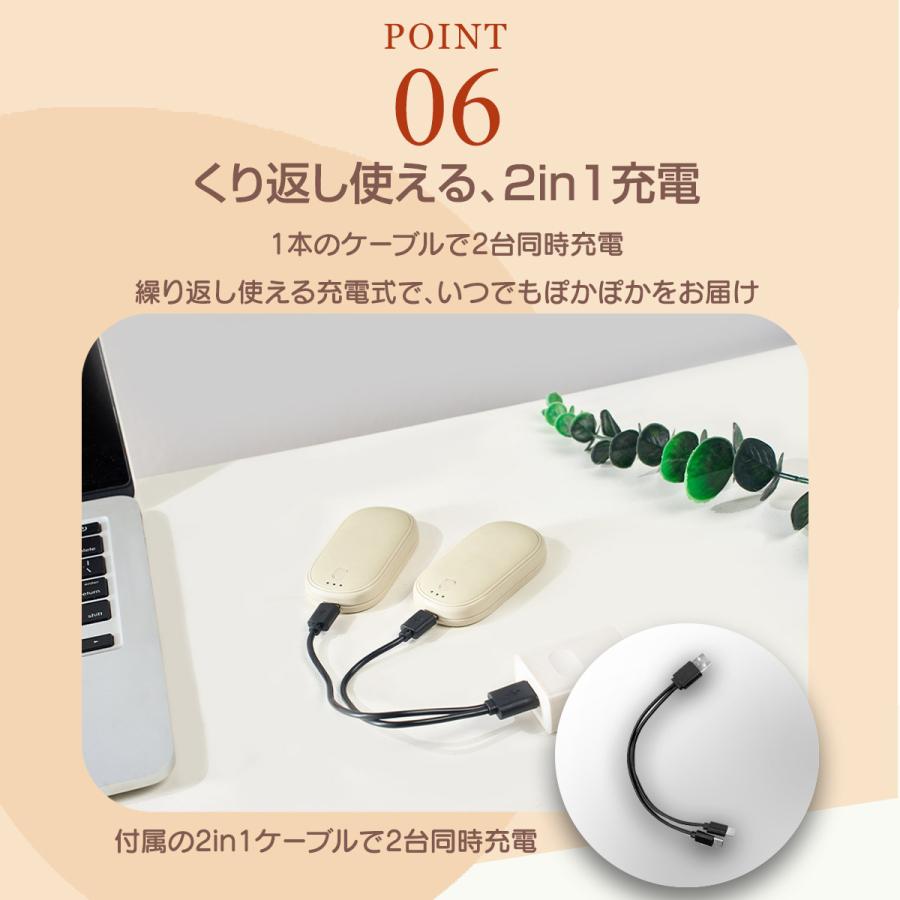 TOKAIZ 1秒速熱 充電式カイロ 分離式 薄型 長時間 貼らない ハンド