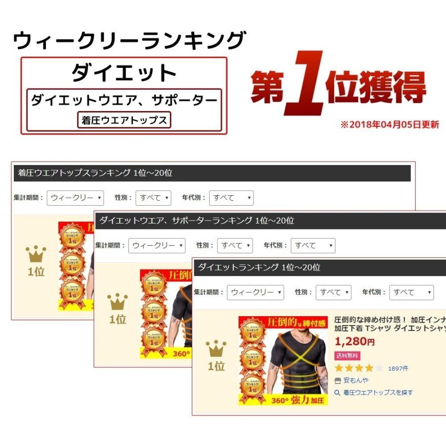 7枚セット 加圧シャツ 加圧インナー コンプレッションウェア 補正下着 ダイエット 半袖 メンズ 加圧 Tシャツ 加圧ウェア アンダーウェア 着圧 | ブランド登録なし | 03