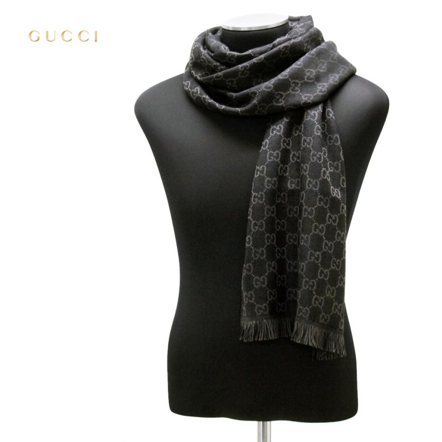 GUCCI マフラー ストール gg柄 ブラック GUCCI マフラー ストール gg柄 ブラック