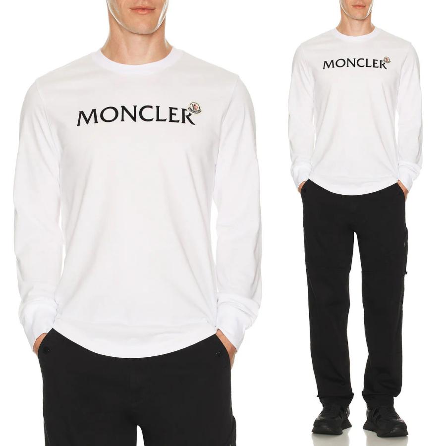 MONCLER ホワイト 長袖カットソー M MONCLER（モンクレール） 送料無料 52 MONCLER 8D00009 89AYY ホワイト