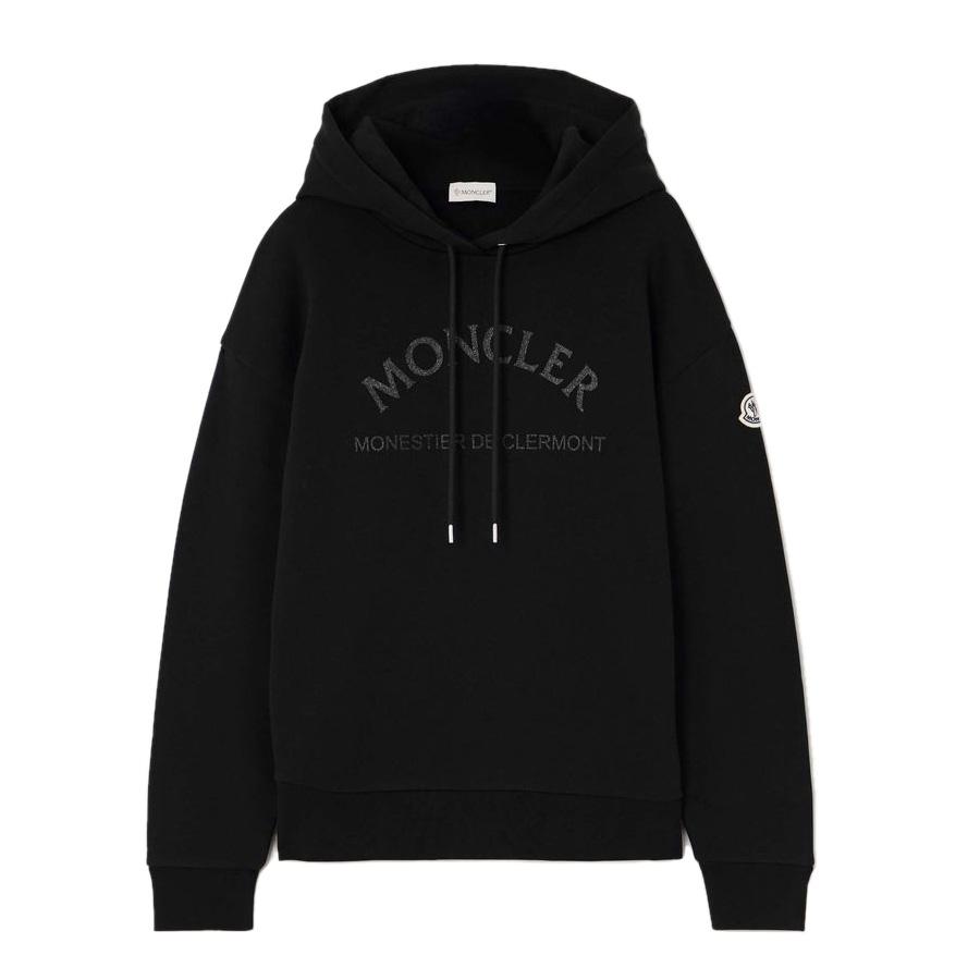送料無料 L5 MONCLER モンクレール 8G00055 899U5 FELPA CON CAPPUCCIO ブラック パーカー スウェットの画像