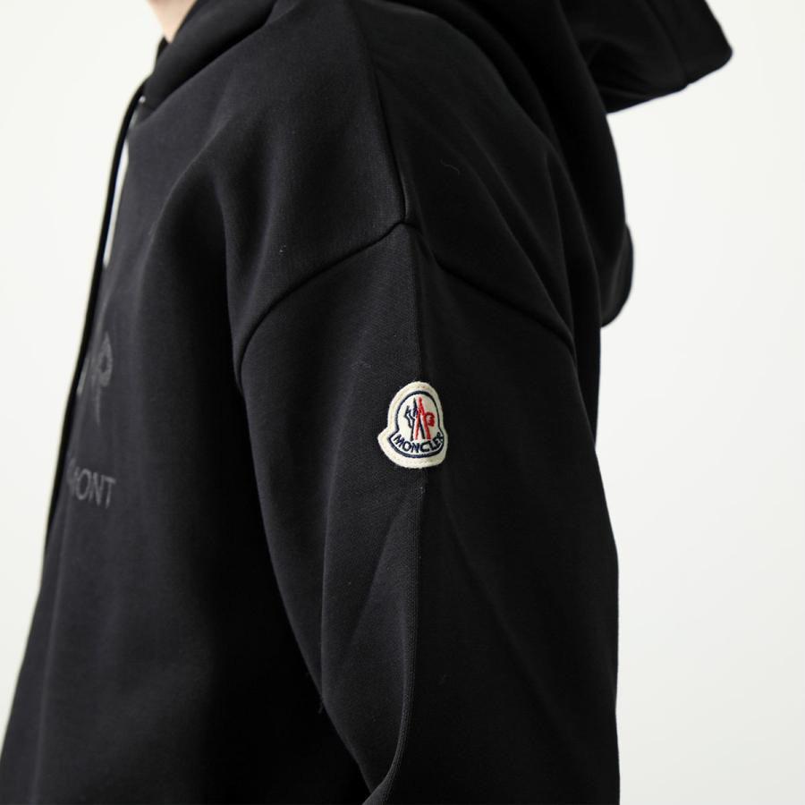 送料無料 L5 MONCLER モンクレール 8G00055 899U5 FELPA CON CAPPUCCIO ブラック パーカー スウェットの画像