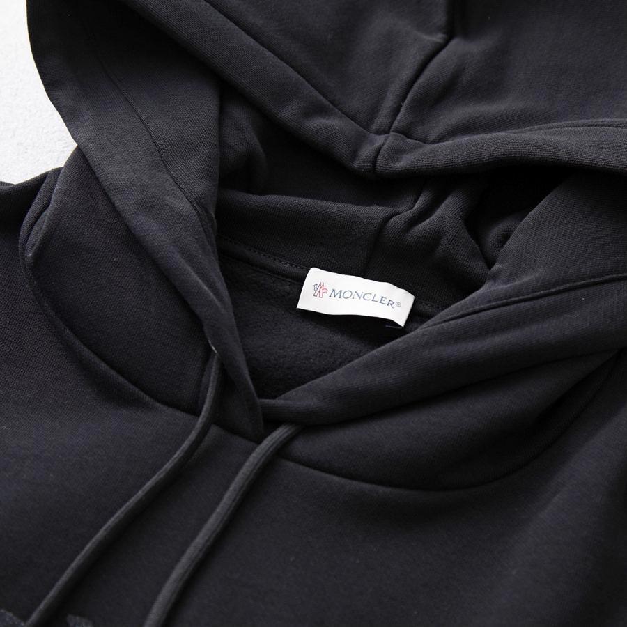 送料無料 L5 MONCLER モンクレール 8G00055 899U5 FELPA CON CAPPUCCIO ブラック パーカー スウェットの画像