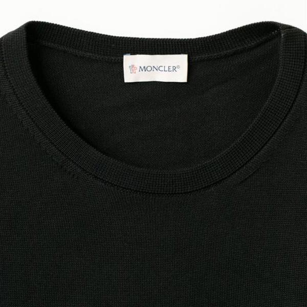 送料無料 39 MONCLER モンクレール 9C00017 M1367 ブラック クルーネック ニット セーター size Mの画像