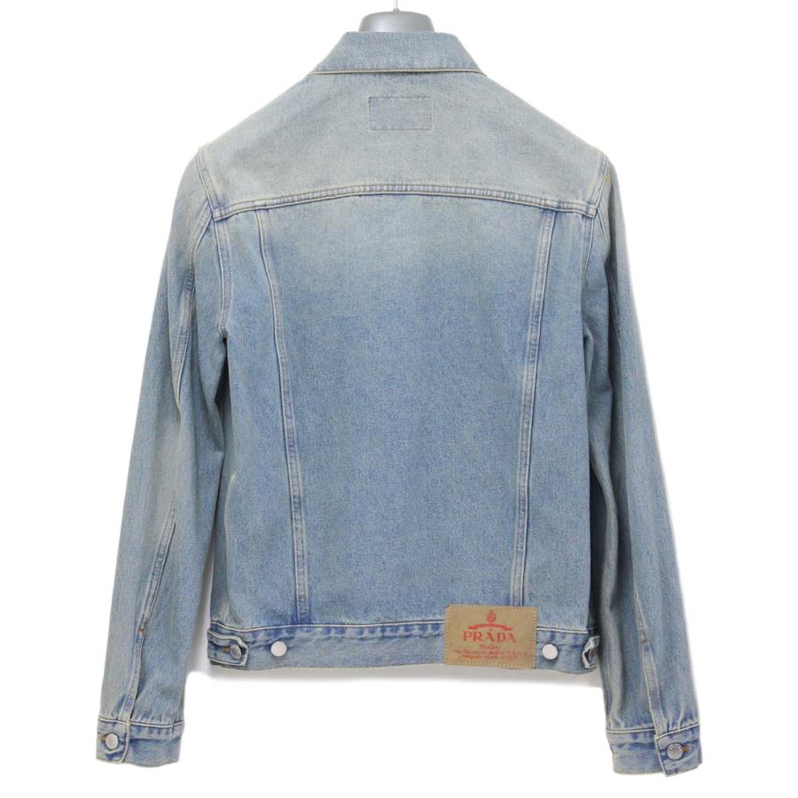 送料無料 3 PRADA プラダ GEB227 12K1 LIGHT BLUE デニムブルゾン ジャケット size Mの画像