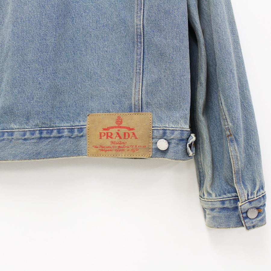 送料無料 3 PRADA プラダ GEB227 12K1 LIGHT BLUE デニムブルゾン ジャケット size Mの画像