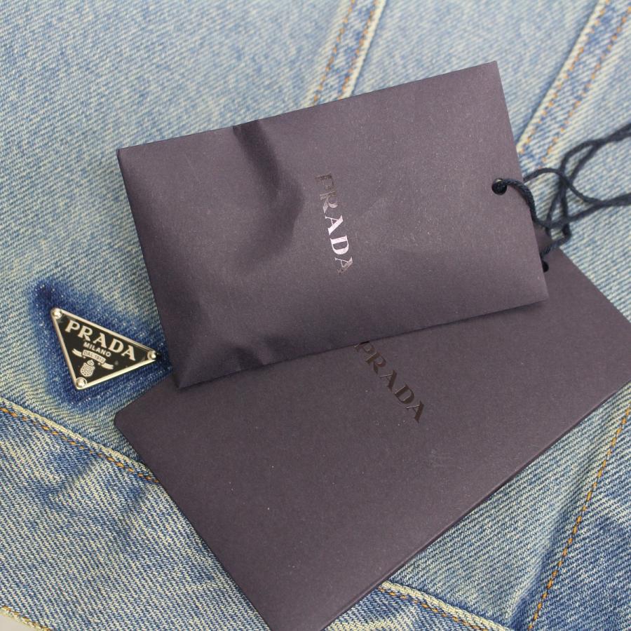 送料無料 3 PRADA プラダ GEB227 12K1 LIGHT BLUE デニムブルゾン ジャケット size Mの画像