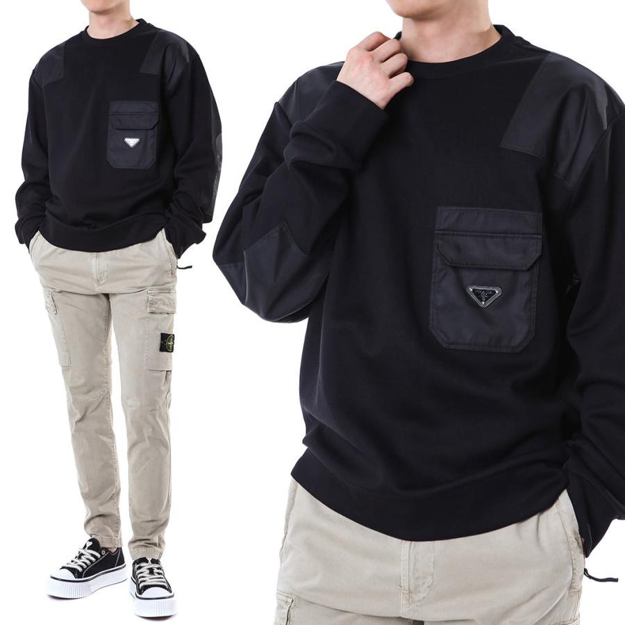 送料無料 4 PRADA プラダ UJL35B 11JE ブラック トレーナー スウェット ロゴ size Sの画像