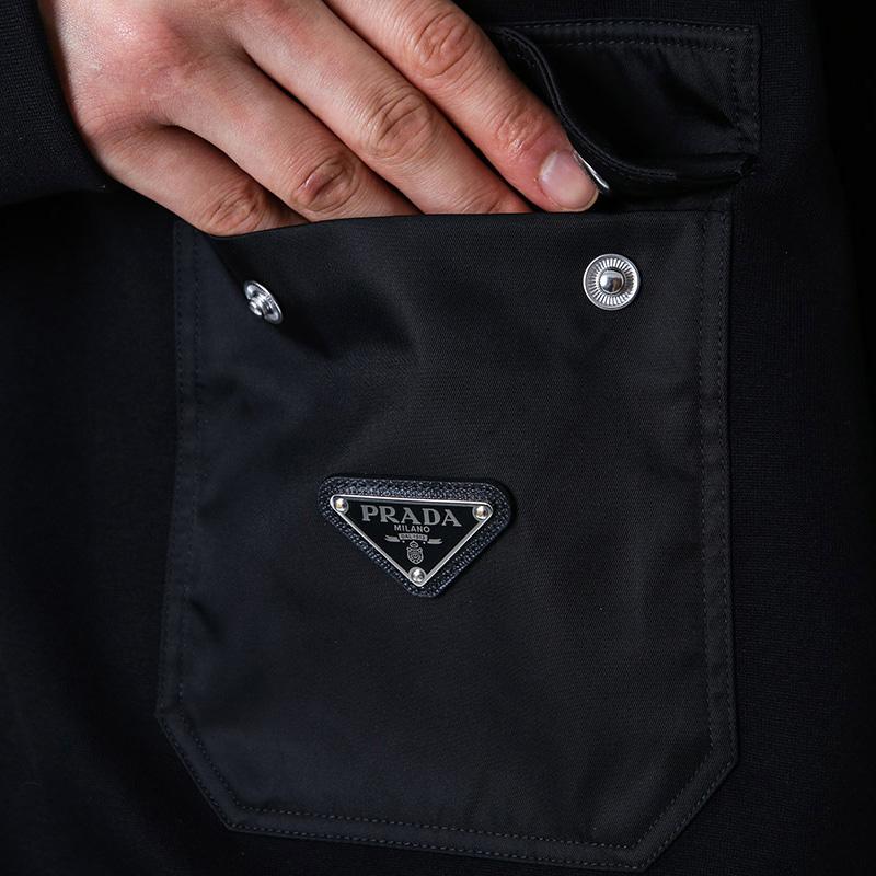 送料無料 4 PRADA プラダ UJL35B 11JE ブラック トレーナー スウェット ロゴ size Sの画像