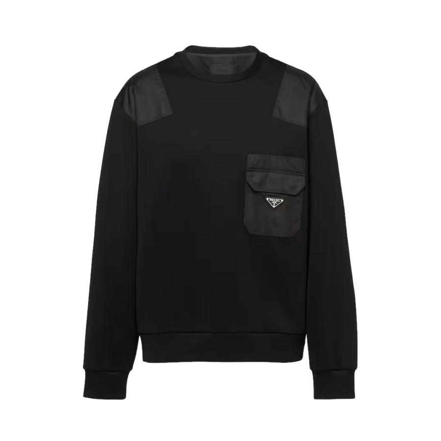 送料無料 4 PRADA プラダ UJL35B 11JE ブラック トレーナー スウェット ロゴ size Sの画像