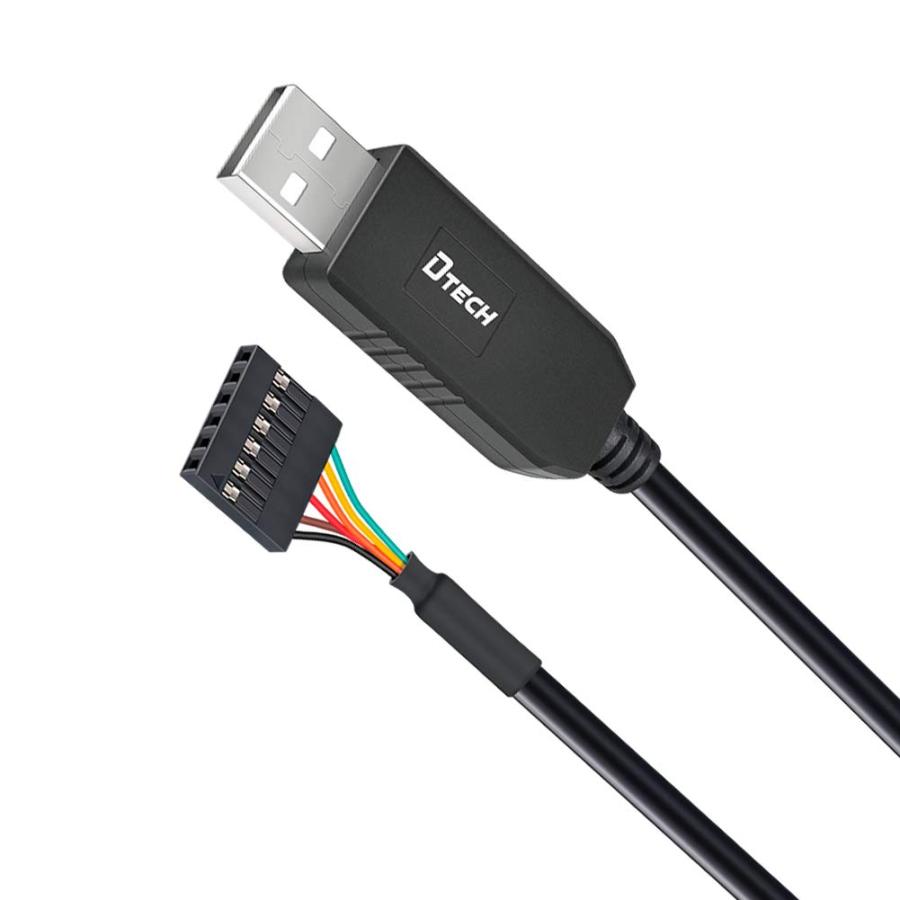 DTECH USB TTL シリアル 変換 ケーブル 5V 1m FTDI チップセット 6ピン 2.54mm ピッチ メス コネクタ FT232R｜ysnex｜05