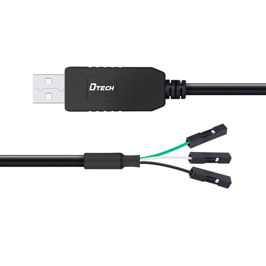 DTECH USB TTL シリアル 変換 ケーブル 3.3V 1.8m FTDI チップセット 3ピン 2.54mm ピッチ メス コネクタ FT｜ysnex｜03