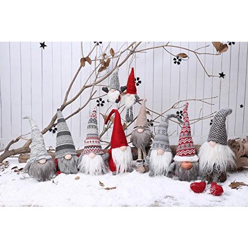 ハンドメイドクリスマスGnome装飾ホリデーギフトスウェーデン面Figurines レッド｜ysselection-store｜04