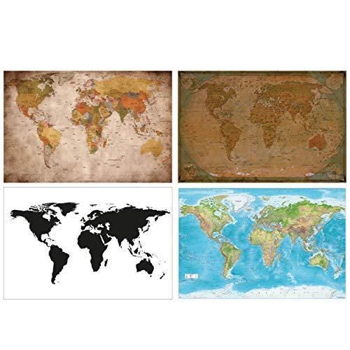 人気買付 Great Art 4枚セット Xxl ポスターモチーフ 世界地図ミックス 歴史的なレトロレリーフ世界地図 白黒地図 数分で地図 画像装 激安ランキング Ssl Daikyogo Or Jp