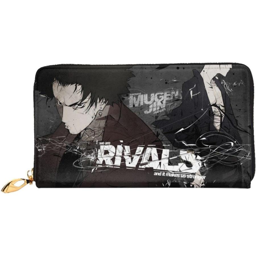 別倉庫からの配送 財布 サムライチャンプルー おしゃれなアニメ柄 長財布 カード 日本製ファスナー マイクロファイバーレザー 小銭入れ付き かわいい レディース メンズ その他財布