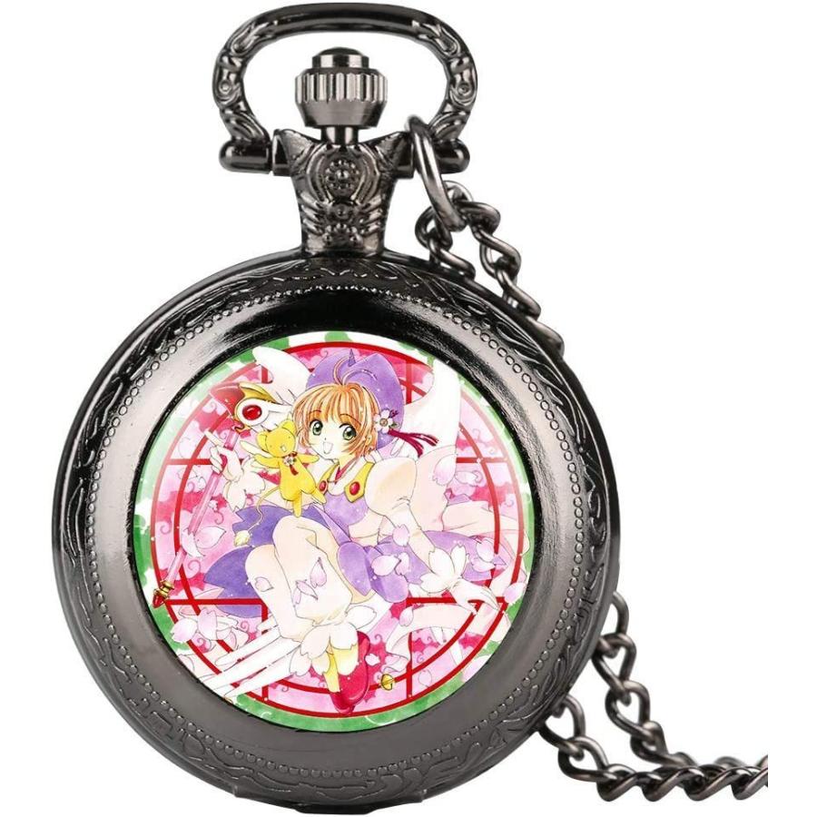 さくらの懐中時計 ファンのための日本のアニメペンダント 十代の若者たちの贈り物4色 紳士懐中時計 Color Black その他 激安ブランド Themtransit Com