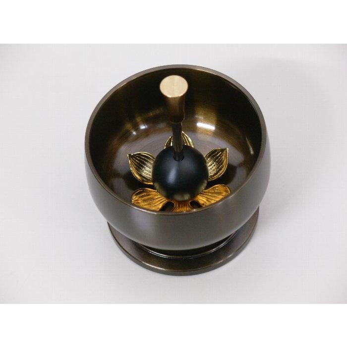 豆りん 桜彫 りん棒付 直径5.5cm 送料無料  ミニ仏壇の画像