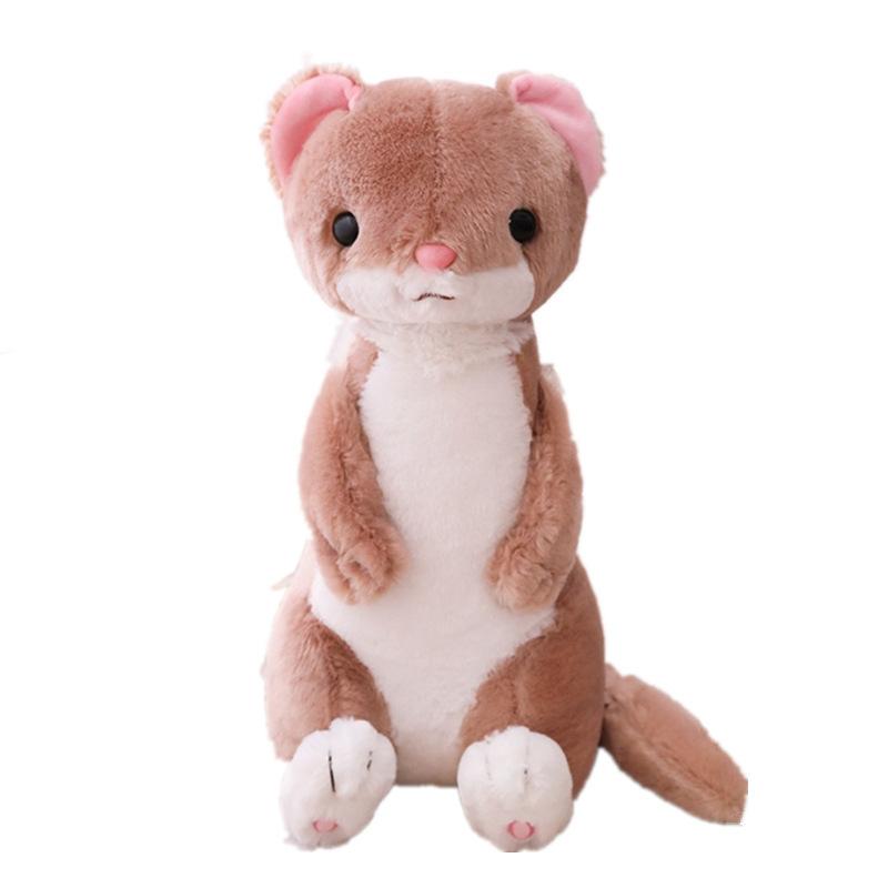 ぬいぐるみ フェレット 可愛らしい動物 50センチ 白 コーヒー色 : 日丸