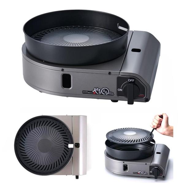 イワタニ Iwatani CB-SLG-3 岩谷 カセットガス カセットコンロ スモークレス焼肉グリル やきまるスリム やきまる3 イワタニホームメイドシリーズ | やきまる | 01
