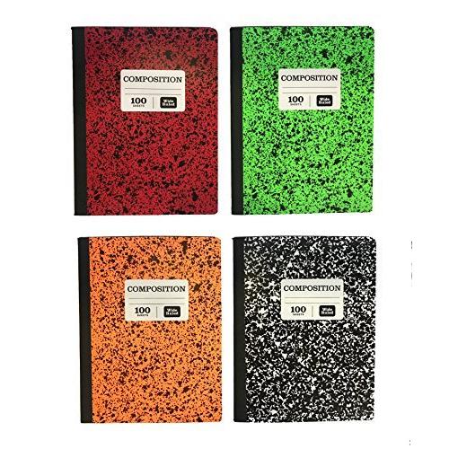 1 Subject Marble Composition Notebook Wide Ruled 100 Sheet 4 Pack並行輸入品　送料無料
