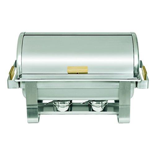 Update International 8 Qt Stainless Steel Rectangular Gold-Accented Roll-To