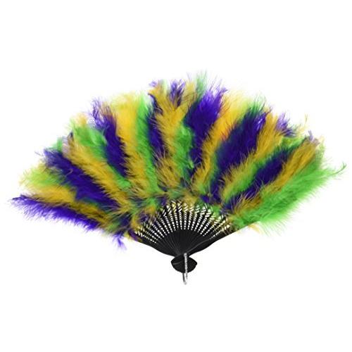 Beistle Mardi Gras Feather Fan, 12-Inch by 20-Inch並行輸入品　送料無料｜ysysstore