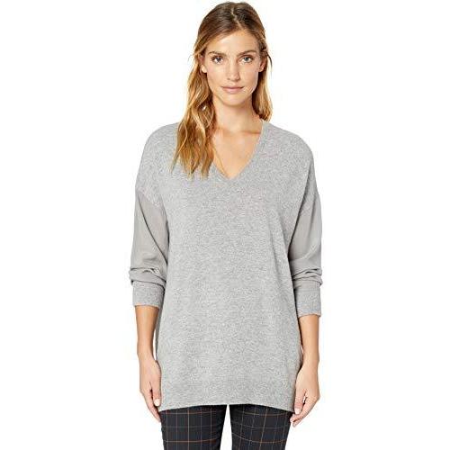 残りわずか Magaschoni Women S Silk Long Sleeve V Neck Pullover Sweater Flannel Mediu お1人様1点限り Limeshoeco Co Uk