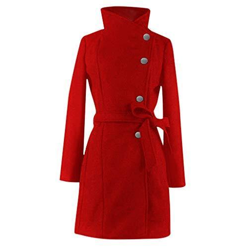 大幅にプライスダウンWomen's Long Trench Coat Fashion Lapel Woolen Cloth Windbreaker Jacket Open