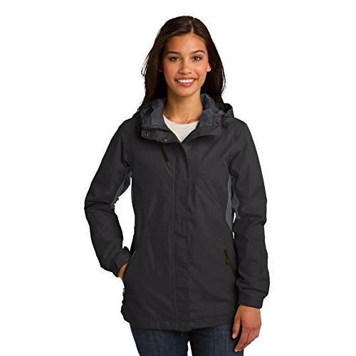 Port Authority Women's Cascade Waterproof Jacket XS Black Magnet Grey並行輸入品　