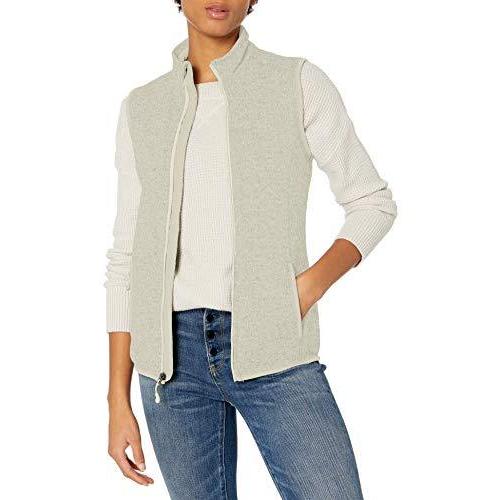 Charles River Apparel Women's Pacific Sweater Fleece Vest, Ivory Heather, X