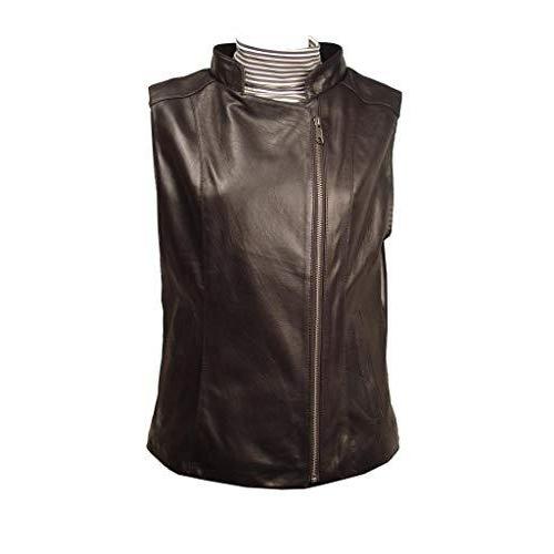 3X Size Fitted Lamb Leather Vest Women Black並行輸入品　送料無料