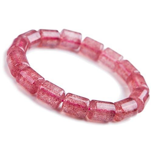 Genuine Natural Strawberry Quartz Crystal Bead Women Bracelet並行輸入品　送料無料