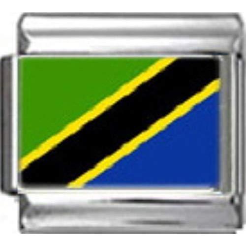 Stylysh Charms Tanzania Tanzanian Flag Photo Italian 9mm Link PC174 Fits Tr