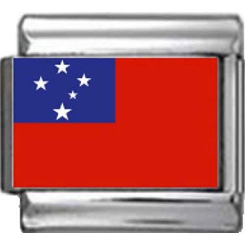 正規通販 Link 9mm Italian Photo Flag Samoan Samoa Charms Stylysh PC227 Traditio Fits イヤリング